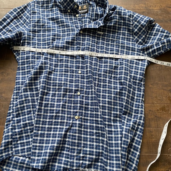 Barbour Howard Tailored Navy and white button down shirt - Picture 6 of 12